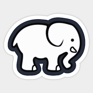 White Elephant Cartoon Image Sticker